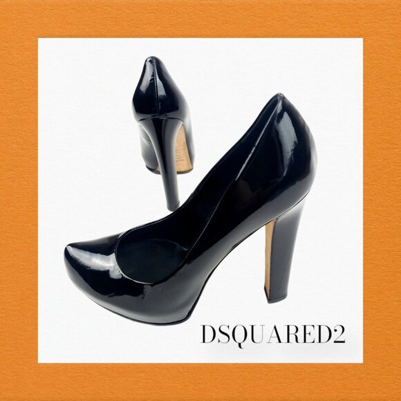 DSQUARED2 Black Patent Leather Platform Pumps
